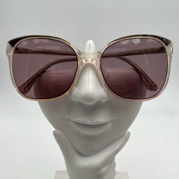 Vintage Nine To Five Gray Translucent Oval Sunglasses Frames - Picture 1 of 6